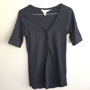 H&M logg navy Henley top